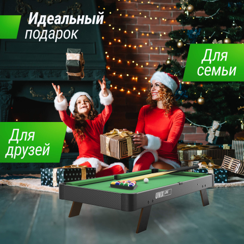 Игровой стол UNIX Line Мини Бильярд настольный (88х47 cм) Black