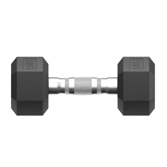Гантель гексагональная UNIX Fit обрезиненная 5 кг, 2 шт.