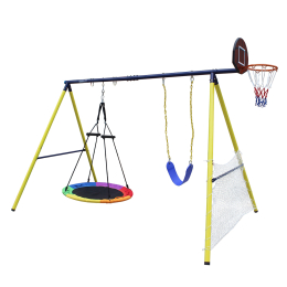 Комплекс уличный игровой с воротами UNIX Line 4 в 1 Yellow