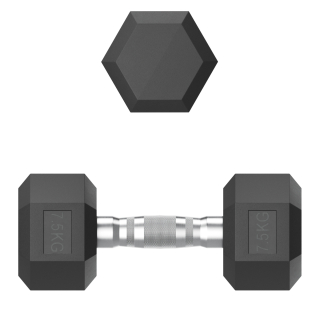 Гантель гексагональная UNIX Fit обрезиненная 7,5 кг, 2 шт.