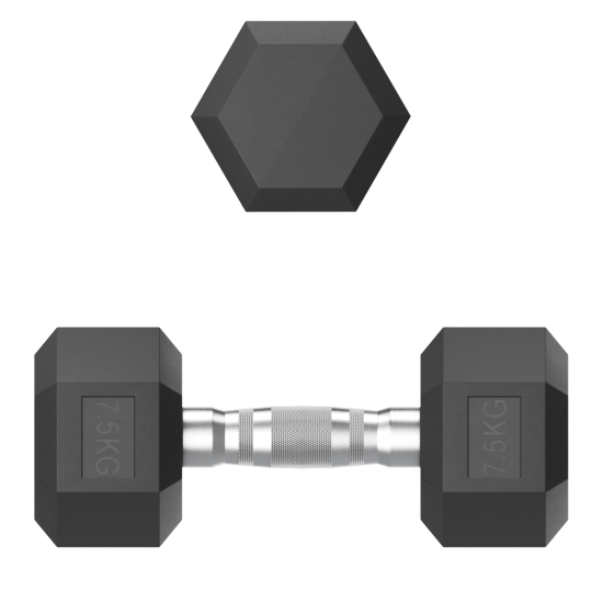 Гантель гексагональная UNIX Fit обрезиненная 7,5 кг, 2 шт.