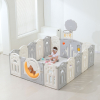 Манеж UNIX Kids Deluxe / Делюкс серый180 x 200 см, с баскетбольным кольцом и ковриком