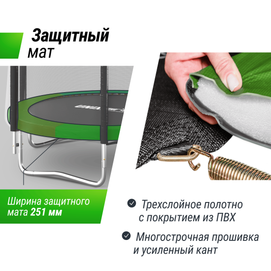 Батут UNIX Line Simple 6 ft (183 см) с внешней защитной сеткой, цветной