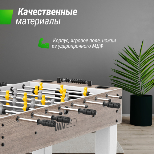Игровой стол UNIX Line Футбол - Кикер (125х61 см) Grey Wood