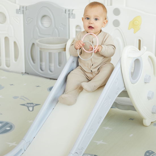 Манеж UNIX Kids Supreme Space / Премиальный 160x160 см серый