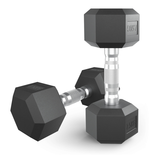 Гантель гексагональная UNIX Fit обрезиненная 7,5 кг, 2 шт.