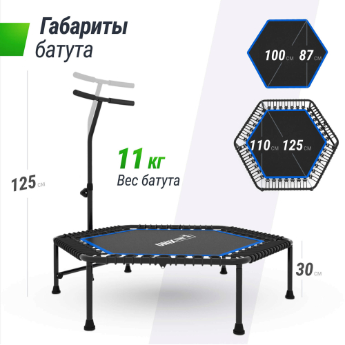 Батут спортивный UNIX Line FITNESS Blue (125 см)