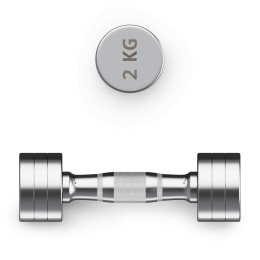 Гантель UNIX Fit PRO круглая хромированная 2 кг, 2 шт.