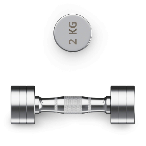 Гантель UNIX Fit PRO круглая хромированная 2 кг, 2 шт.