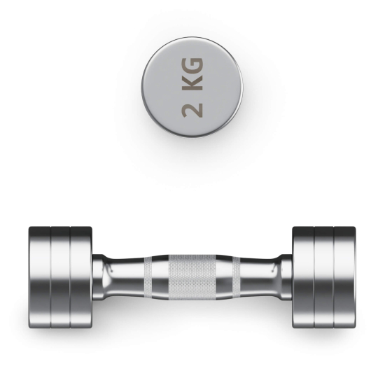 Гантель UNIX Fit PRO круглая хромированная 2 кг, 2 шт.
