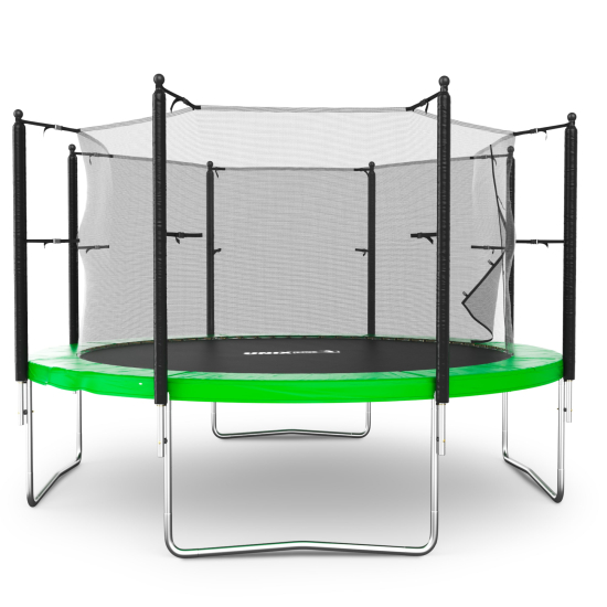 Батут UNIX Line Simple 12 ft (366 см) с внутренней защитной сеткой, зеленый