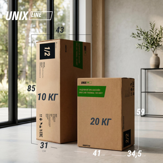 Надувной SPA-бассейн UNIX Line Thermal 180 см серый