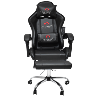 Вибромассажное кресло Calviano AVANTI ULTIMATO total black с подножкой