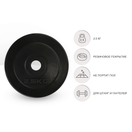 Диск обрезиненный UNIX Fit 2.5 кг,  25 мм