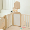 Манеж UNIX Kids DeLuxe House / Делюкс Дом бежевый, 180 x 200 см, с баскетбольной стойкой, доской для рисования, ковриком для игр