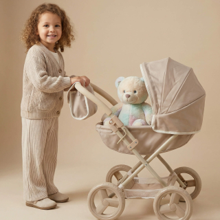 Коляска для кукол UNIX Kids Cradle Doll / с люлькой бежевый