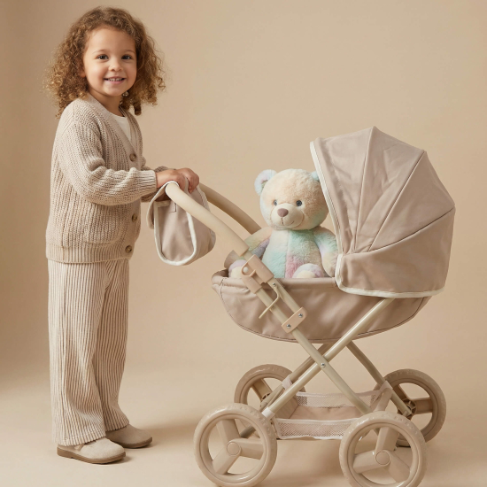Коляска для кукол UNIX Kids Cradle Doll / с люлькой бежевый