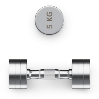 Гантель UNIX Fit PRO круглая хромированная 5 кг, 2 шт.