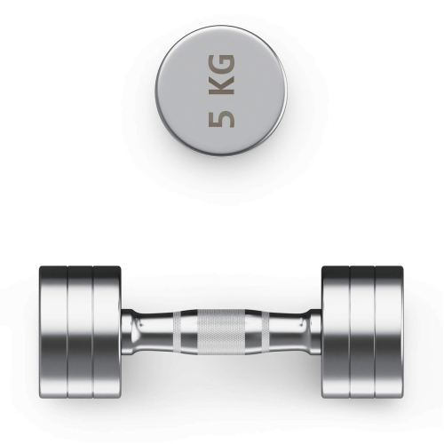 Гантель UNIX Fit PRO круглая хромированная 5 кг, 2 шт.