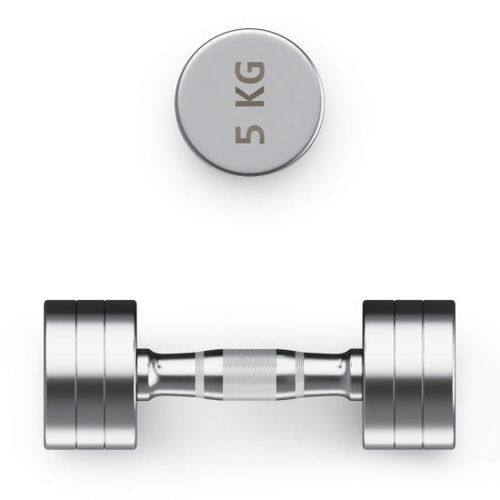 Гантель UNIX Fit PRO круглая хромированная 5 кг, 2 шт.