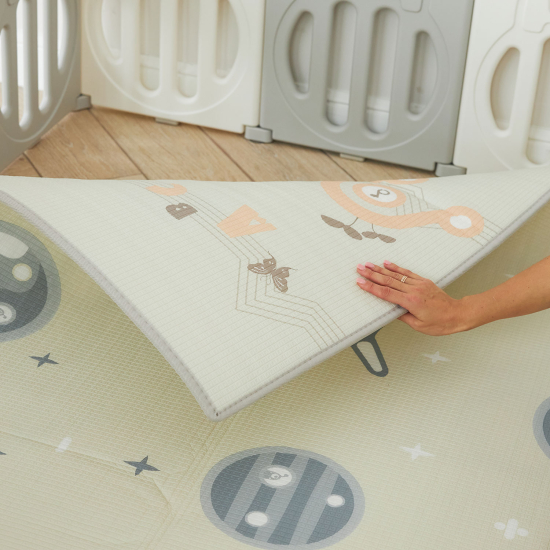 Манеж UNIX Kids Supreme Space / Премиальный 160x160 см серый
