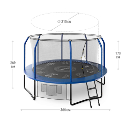 Батут UNIX Line SUPREME GAME 12 ft (blue)