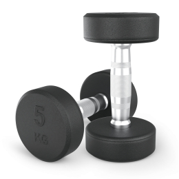 Гантель UNIX Fit PRO круглая обрезиненная 5 кг, 2 шт.