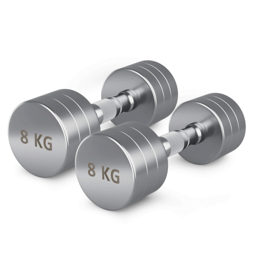 Гантель UNIX Fit PRO круглая хромированная 8 кг, 2 шт.