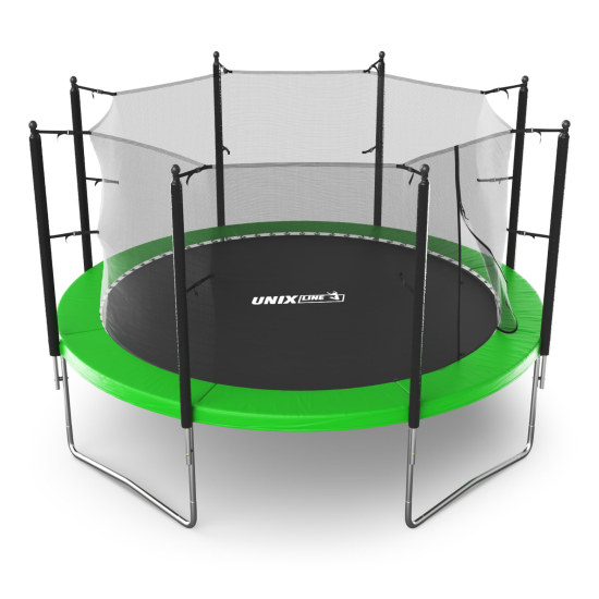 Батут UNIX Line Simple 12 ft (366 см) с внутренней защитной сеткой, зеленый