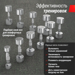 Ряд гантелей круглых UNIX Fit хромированных от 1 до 10 кг