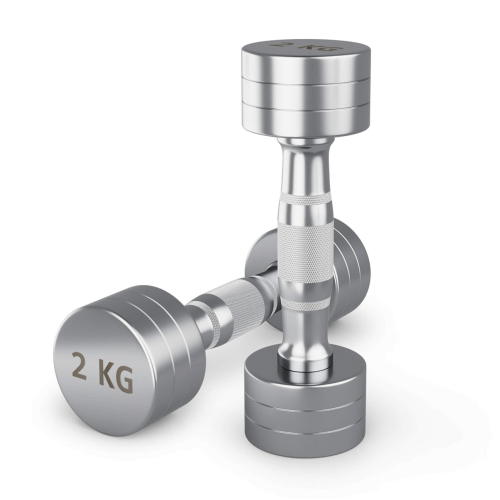 Гантель UNIX Fit PRO круглая хромированная 2 кг, 2 шт.