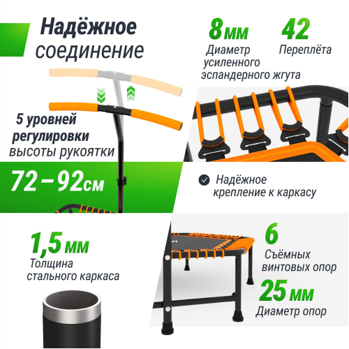 Батут спортивный UNIX Line FITNESS Orange (125 см)