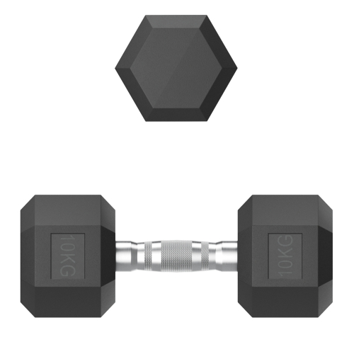 Гантель гексагональная UNIX Fit обрезиненная 10 кг, 2 шт.