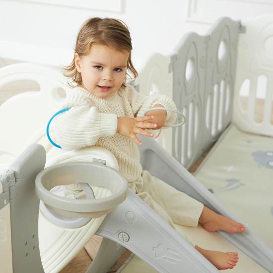 Манеж UNIX Kids Supreme Space / Премиальный 200x200 см серый