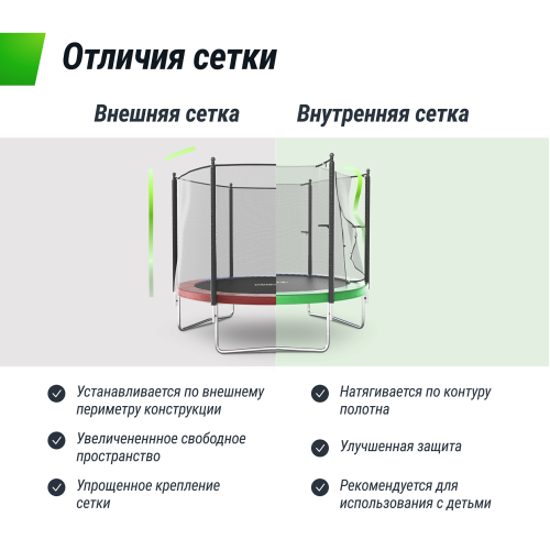 Батут UNIX Line Simple 8 ft Green (outside)