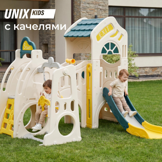 Игровой комплекс UNIX Kids Playhouse / Игровой домик с горкой и качелями
