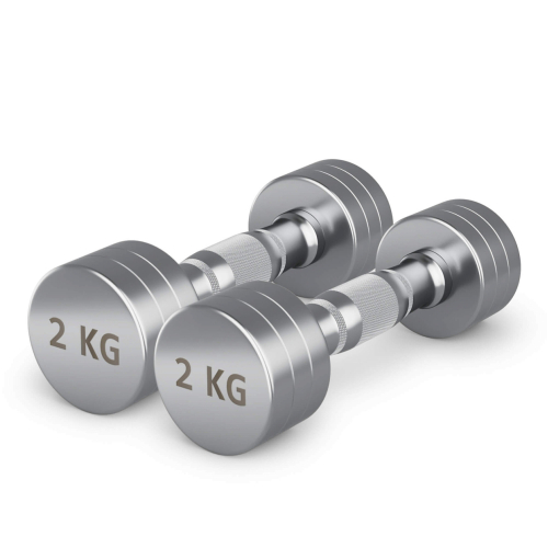 Гантель UNIX Fit PRO круглая хромированная 2 кг, 2 шт.