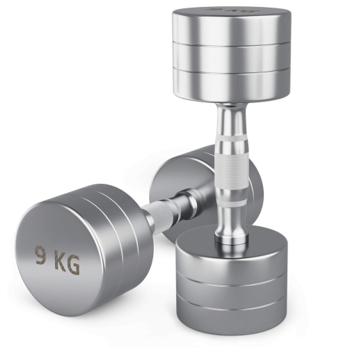 Гантель UNIX Fit PRO круглая хромированная 9 кг, 2 шт.