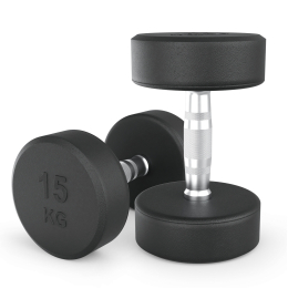 Гантель UNIX Fit PRO круглая обрезиненная 15 кг, 2 шт.