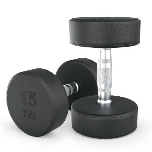 Гантель UNIX Fit PRO круглая обрезиненная 15 кг, 2 шт.
