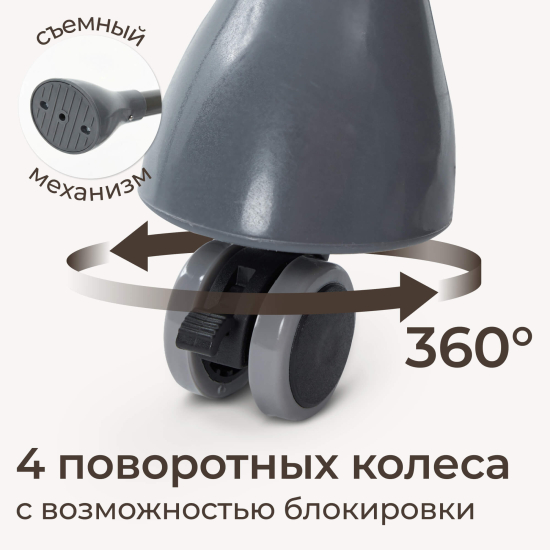 Стул для кормления UNIX Kids Classic / Классик серый