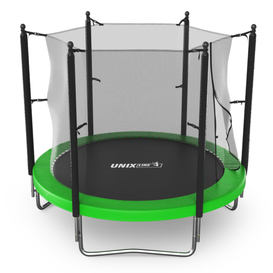 Батут UNIX Line Simple 8 ft (244 см) с внутренней защитной сеткой, зеленый