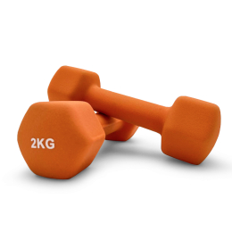 Гантель UNIX Fit неопреновая 2 кг Orange, 2 шт.