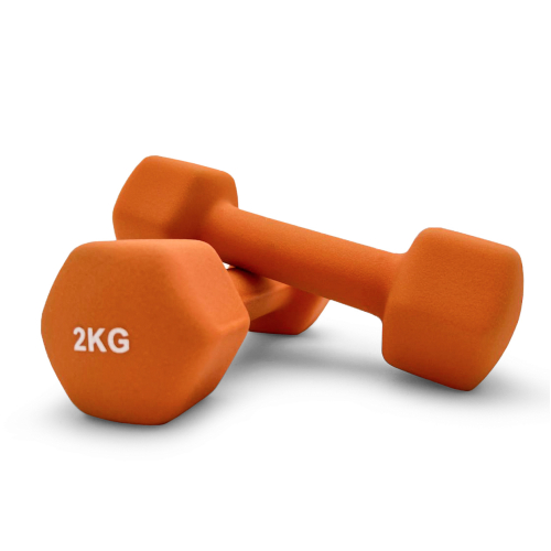 Гантель UNIX Fit неопреновая 2 кг Orange, 2 шт.