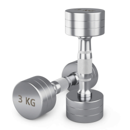 Гантель UNIX Fit PRO круглая хромированная 3 кг, 2 шт.