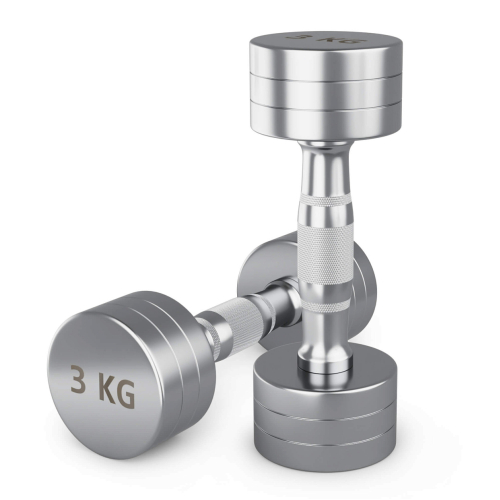 Гантель UNIX Fit PRO круглая хромированная 3 кг, 2 шт.