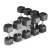 Ряд гантелей гексагональных UNIX Fit обрезиненных от 12,5 до 30 кг