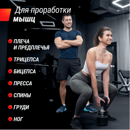 Гантель UNIX Fit PRO круглая обрезиненная 10 кг, 2 шт.