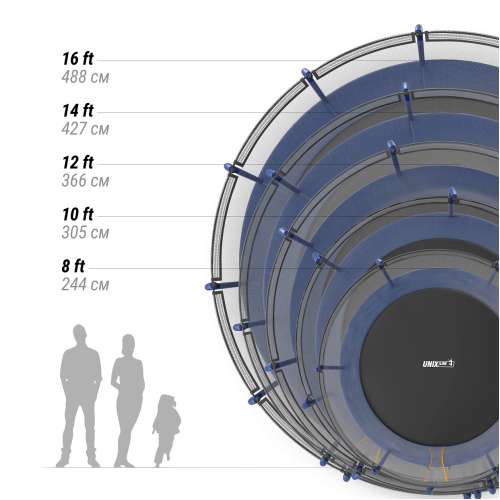Батут UNIX Line SUPREME BASIC 12 ft (Blue)