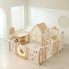 Манеж UNIX Kids DeLuxe House&Storage / Делюкс дом и стеллаж бежевый 180 x 200 см, с игровым домиком, баскетбольной стойкой, доской для рисования, качелями + мес